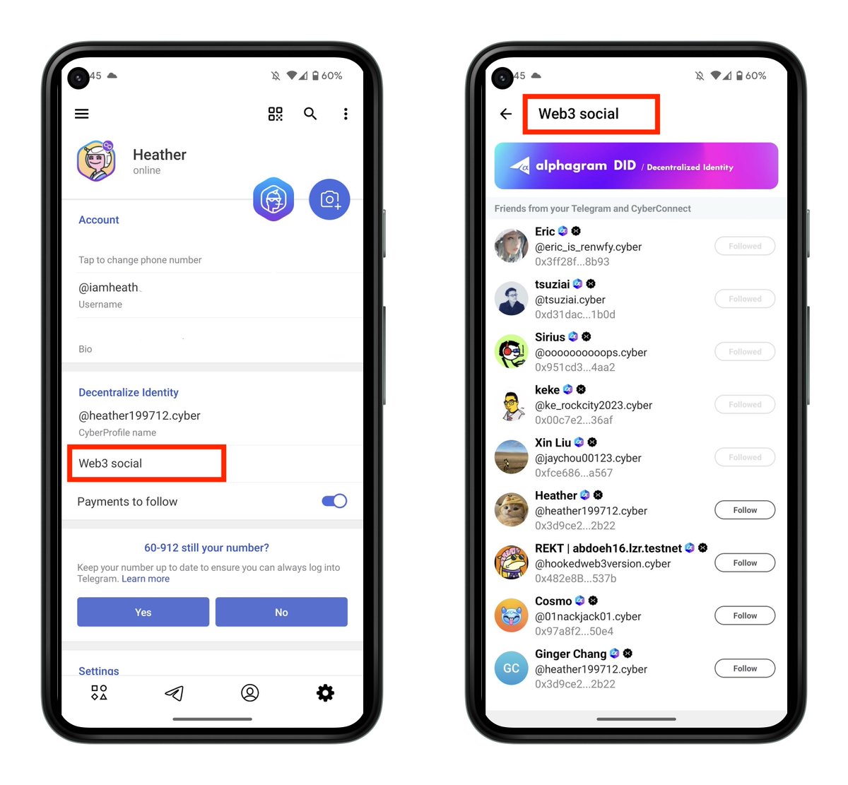 alphagramapp's tweet photo. 👀Looking to create a Web3 DID quickly and easily?
🚀Look no further than alphagram! With @alphagramapp DID, provided by @CyberConnectHQ, you can create your #CyberProfile with just one click.
🔥Have you created yours yet?
🔥Let me know in the comments so I can follow you! #web3 #DID #alphagram #CyberConnect #messaging