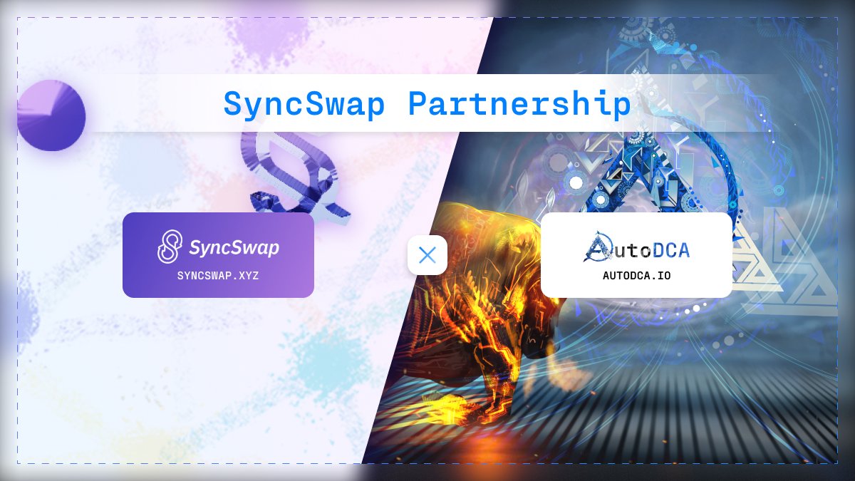 Partnership Announcement 🚨

We are pleased to announce our partnership with <a href="/AutoDCA_io/">AutoDCA 📈</a> - the first DCA protocol on <a href="/zksync/">ZKsync</a> Era 🔥

Together we will make DeFi on zkSync the best place in the entire crypto space 🫡

#zkSync