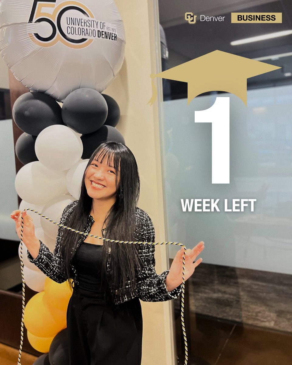 One week left, grads! You are all almost there. We can't wait to celebrate with you and cheer you on for graduation day! Make sure to stay up-to-date on grad events. Keep an eye out for our social posts! #Graduatin2023 #CUdenver #GOlynx #CUdenvergraduate #graduationseason