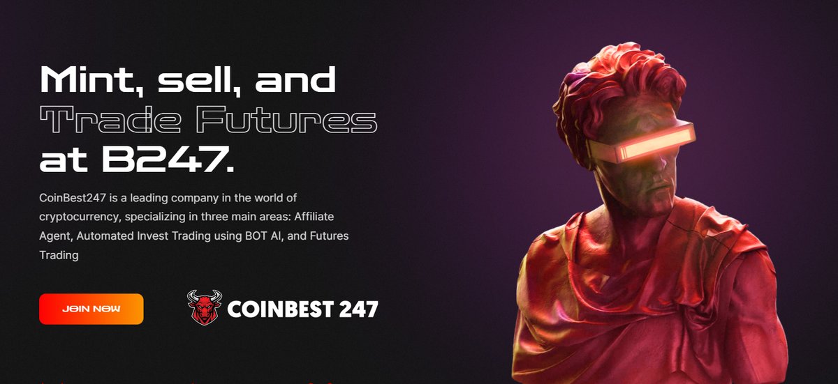 What is Coin Best 247?
❖ CoinBest247 is a leading company in the world of cryptocurrency, specializing in three main areas: Affiliate Agent, Automated Invest Trading using BOT AI, and Futures Trading
🔸Website:  coinbest247.com