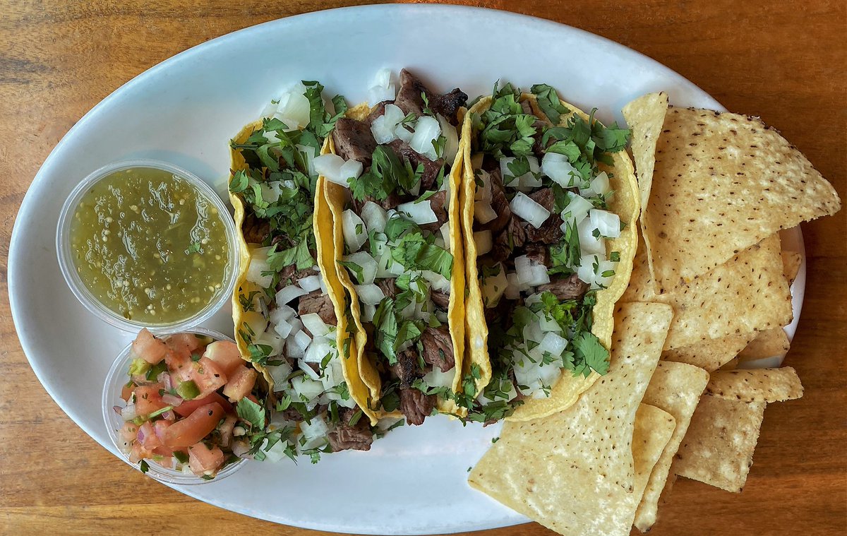 MacsWoodGrilled's tweet photo. Last day to get our Wood-Grilled #SteakTacos w/ skirt steak, cilantro, & diced onions! Other #CincodeDerby specials include beer-battered fish tacos, $10 Maker's Mark Mint Juleps & $4 Corona/Modelo bottles. Come enjoy our patios, or watch the #Derby coverage indoors!
pic: TLM https://t.co/sDBVLUo18u