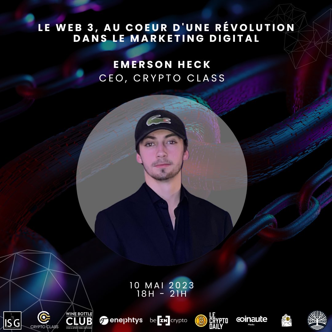 IsgCrypto's tweet photo. 🎙️@emersonheck_ , modérateur de notre table ronde sur le Web3 et le marketing digital ! 🚀 

Inscris-toi maintenant : https://t.co/3gp8vPMj0S https://t.co/UK35c7Wlwk