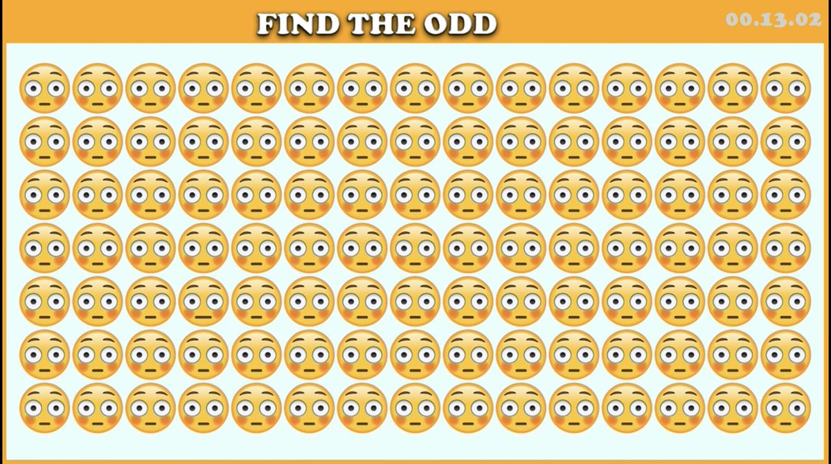 BrainyWorldMind's tweet photo. Brain speed test. Can you spot the odd?
https://t.co/ACb2uFYMhq
#test #braintest #findthe #spotthe #challenge #nobody #canyou #riddle #puzzle #iq #fail #game #fun #funny #teaser #antiaging #fyp #foryou #dementia #Dyslexia #prevent #health https://t.co/rUYnBWFets