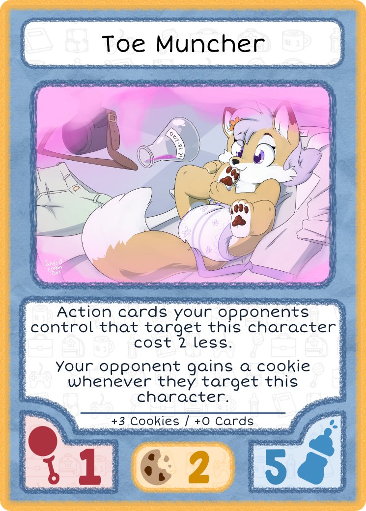 You're so close to cracking the secret of eternal youth, surely nothing can go wrong now. And even if it does, well, once you crack the code as to why your foot tastes so yummy, you'll get right on finding a reversal agent! @fluffyinnocence brings us our card today!