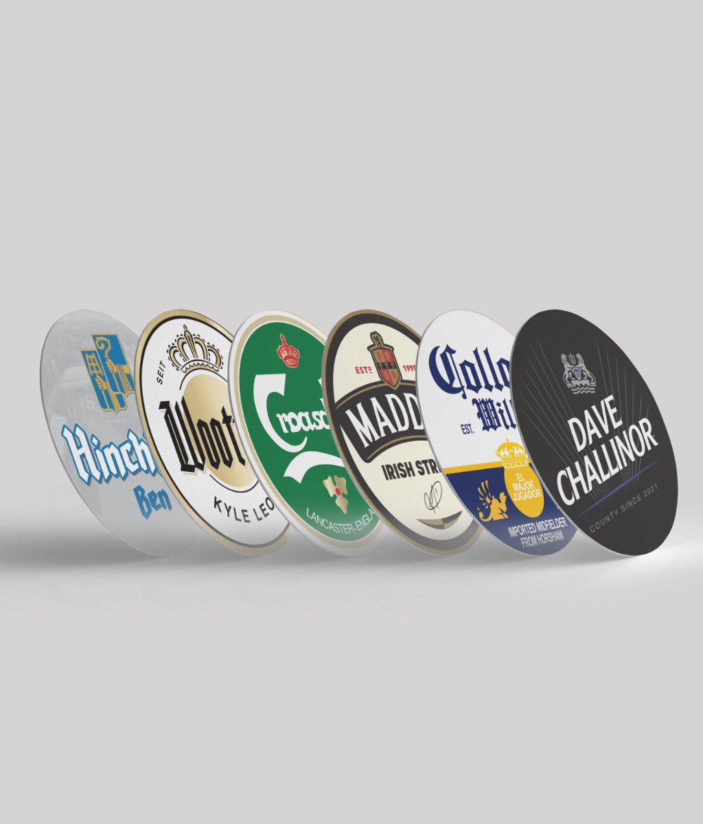 ballsbatsbeer's tweet photo. 📢 Stockport County fans. 

👀 Have a look at these. 

Challinor. Collar. Madden. Croasdale. Wootton. Hinchcliffe. 

🍺 Beer mats for that authentic pub feel featuring your favourite players and current manager. 

Get yours now. ⤵️

🛍️ https://t.co/aALJH6RNrg

#StockportCounty https://t.co/8ClBqPiaNY