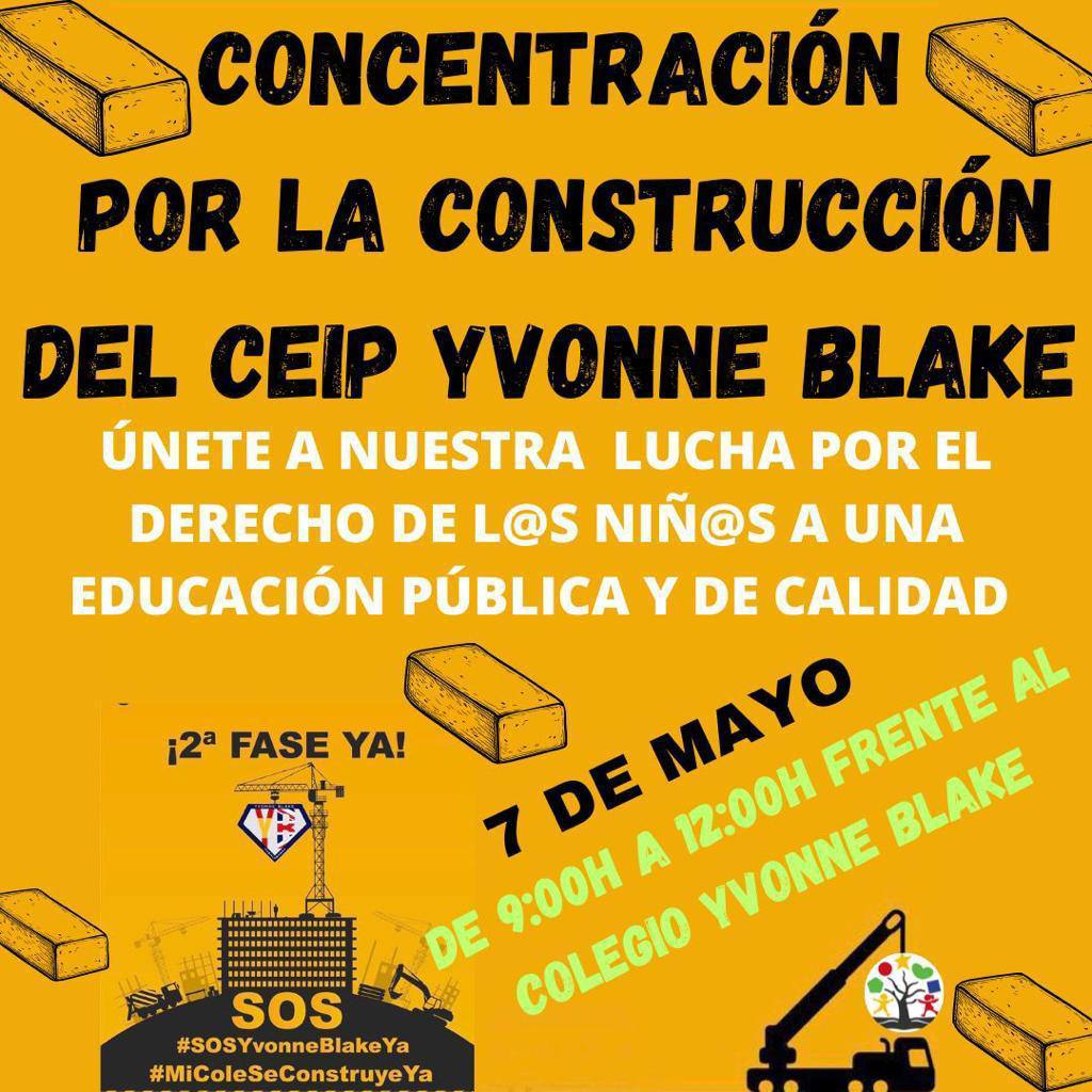 La Federación de Enseñanza DE CCOO de Madrid   apoya el encierro de las familias del CEIP IVONNE BLAKE de Fuenlabrada para   exigir la finalización de la construcción🔽

#SosYvonneBlakeYa 
✔️Una vez más   la Comunidad de Madrid está lesionado el derecho a la educación de alumnos