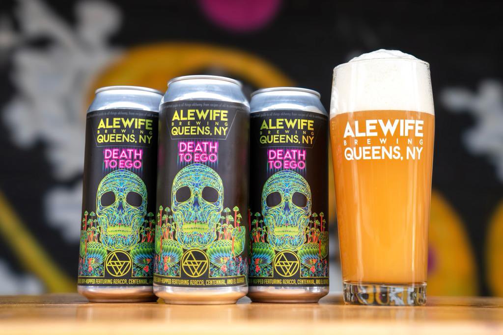 Fresh batch of Death To Ego Hazy IPA just packaged. Fantastically orange haze with an amazing mango tropic aroma. Delicious tropical flavors w/ a hint of floral in the mix. Crushable juicy IPA. . #alewifebrewing