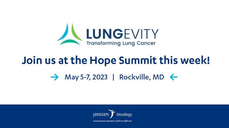 Proud to support @LUNGevity  #HOPESummit and the #LungCancer community of patients, survivors & care partners. @JanssenUS @JNJNews @LUNGevity #lungcancer #healthequity #mycompany