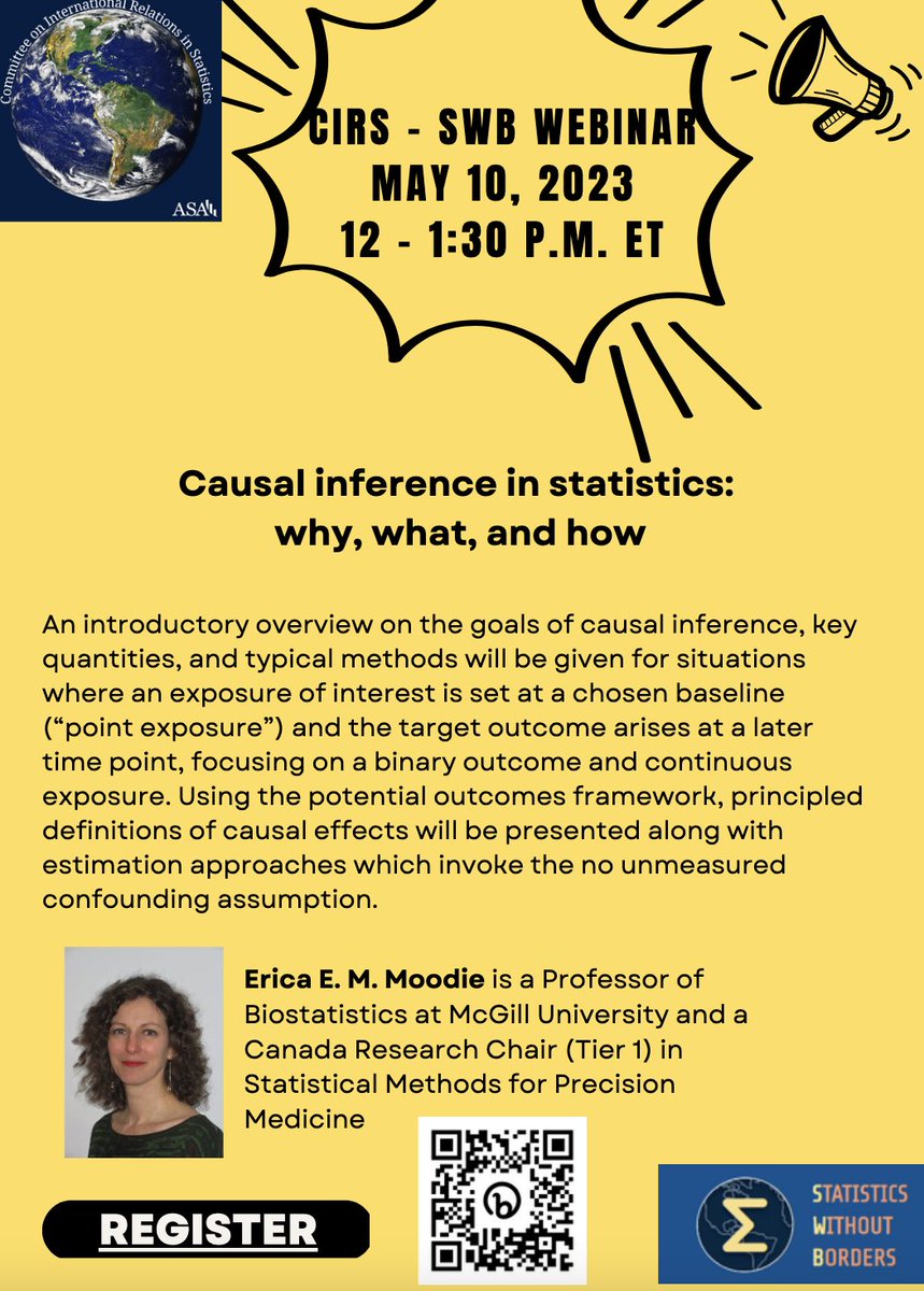 Check out <a href="/AmstatNews/">ASA</a> Committee on International Relations in Statistics and Statistics Without Borders webinar on Causal Inference - May 10