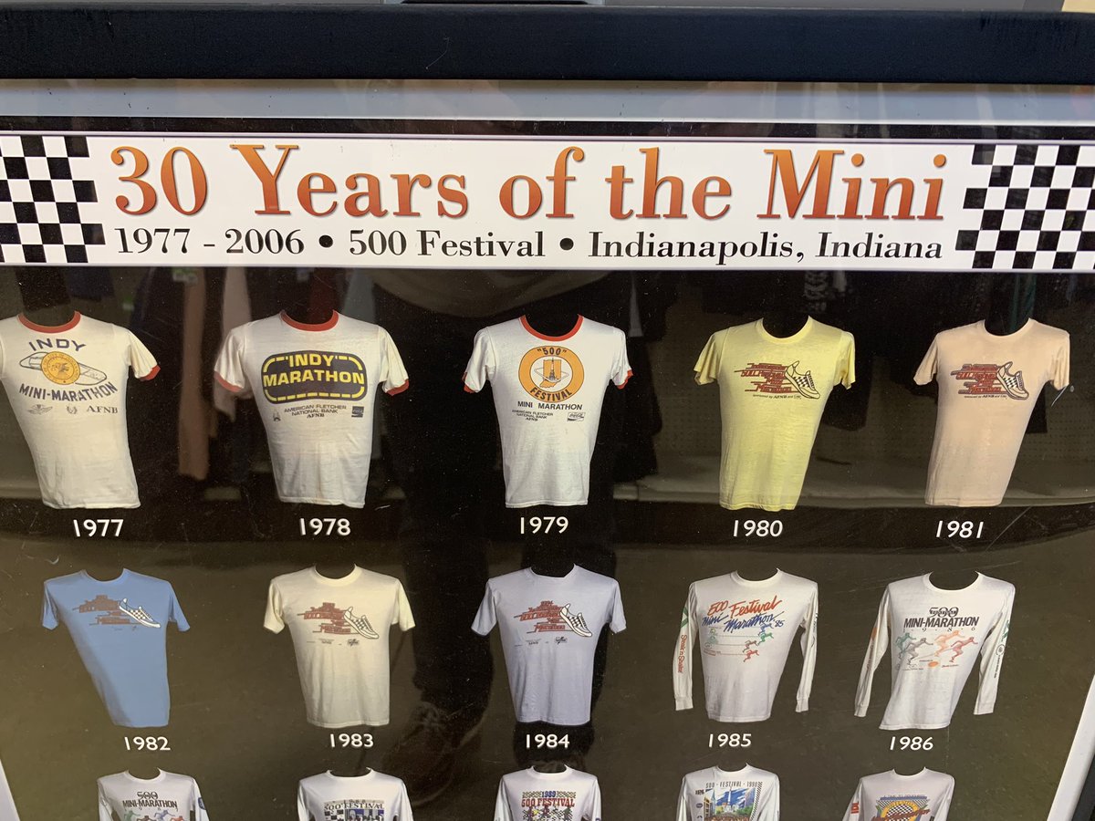 Grabes10's tweet image. I found this framed poster at a local thrift shop. 30 years of the #IndyMini Today is the 47th running of the #OneAmerica 500 Festival Mini-Marathon! Congratulations to all the runners and walkers. Great to be apart of the broadcast on @WTHRcom