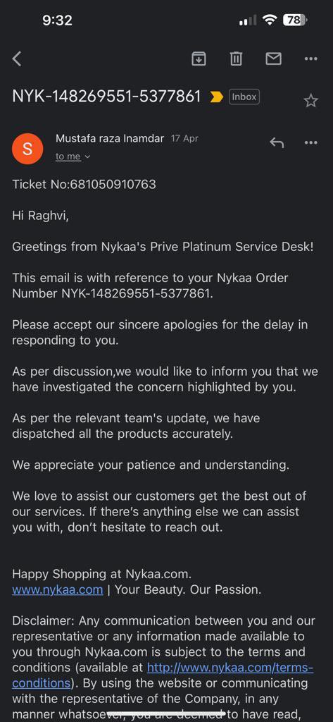 shubh0214's tweet photo. @MyNykaa If you see thoroughly, the order sticker of nyka has been falsely pasted on AJIO order and some improper delivery actions has been attempted. Rqst you to pls see to this on priority and refund our money back. 
Attaching sme of the mail screenshots of yr poor customer service too https://t.co/5jf00Ab7R7