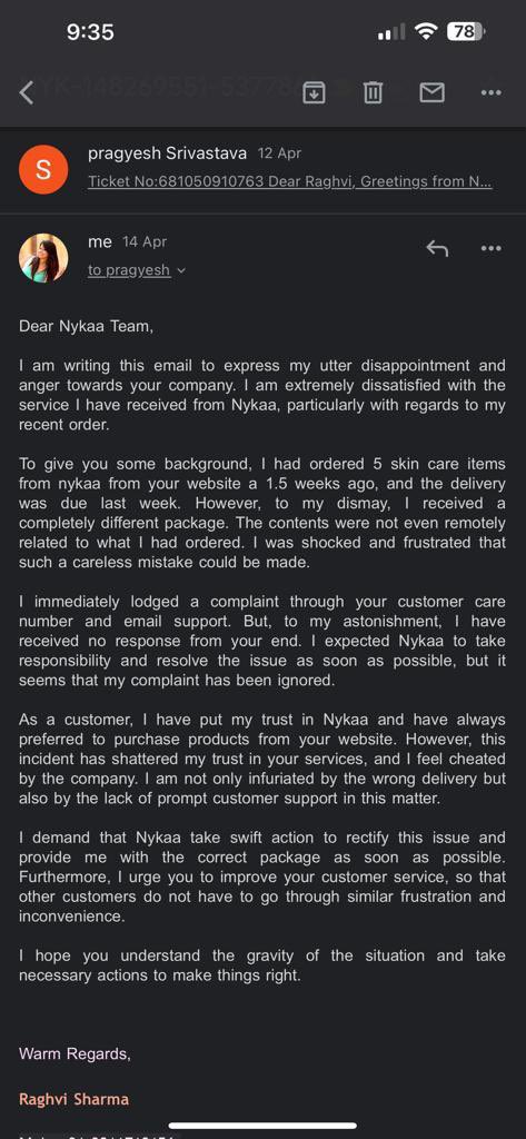 shubh0214's tweet photo. @MyNykaa If you see thoroughly, the order sticker of nyka has been falsely pasted on AJIO order and some improper delivery actions has been attempted. Rqst you to pls see to this on priority and refund our money back. 
Attaching sme of the mail screenshots of yr poor customer service too https://t.co/5jf00Ab7R7