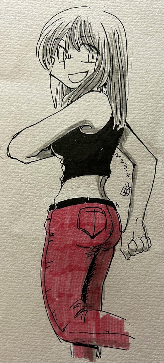 ビール飲みながら落書き デンジとかピングー先輩とか女の子とか
