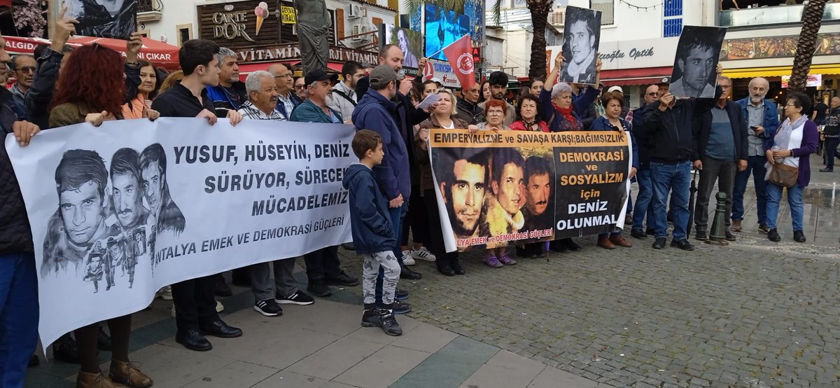 SykpAntalya's tweet photo. Antalya Emek ve Demokrasi Güçleri olarak 6 Mayıs anmamızı gerçekleştirdik. Mücadeleleri yolumuzu aydınlatmaya devam ediyor. 
Yusuf, Hüseyin, Deniz sürüyor, sürecek mücadelemiz!
#6Mayis1972 https://t.co/pSMQI001Rc