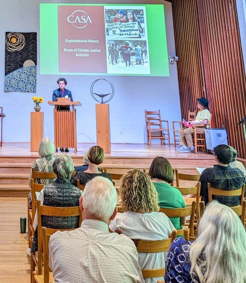 Jose Coronado Flores  <a href="/CASAforall/">We Are CASA</a>, speaking to <a href="/UUClimateAction/">UU Climate Action</a> convocation <a href="/RRUUC/">River Road UUC</a>, says immigrant groups like CASA are getting involved in climate work &amp; advocating for all-electric building codes because "we come from frontline countries where food doesn't grow anymore."