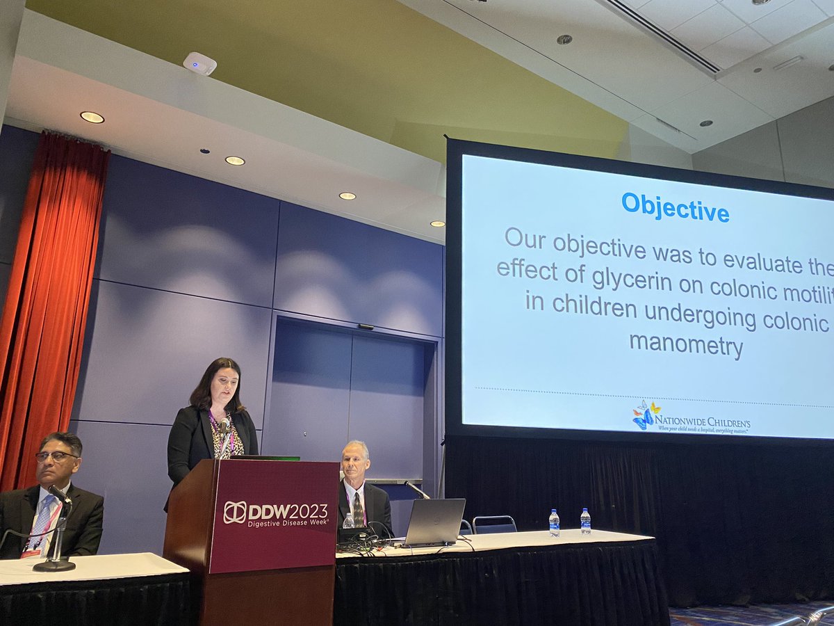 NehaSantucciMD's tweet photo. Flawless presentation @DDWMeeting by one of the medical students, Anna Leone @NCH: #Glycerin and #bisacodyl comparisons during #ped colon manometry - @PLLU @deslilo @CarloDiLorenzo1 @PedsMotility #DDW2023 https://t.co/G6lzgy36d1