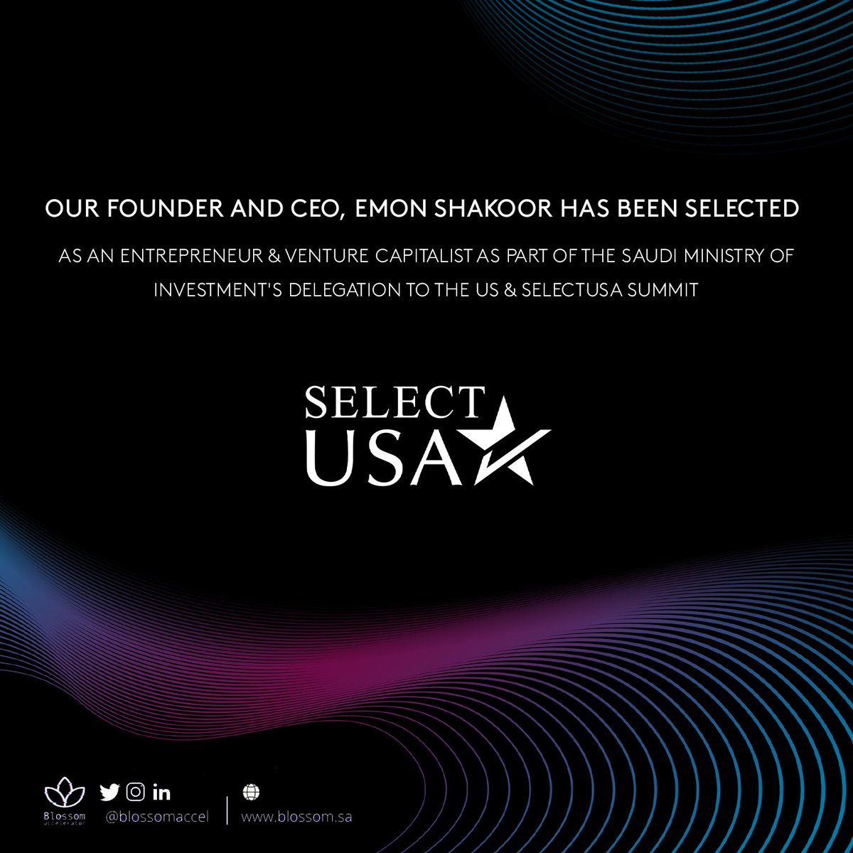 BlossomAccel's tweet photo. Our Founder and CEO, @emonshakoor has been selected as an #entrepreneur & #venture_capitalist as part of the Saudi Ministry of Investment's Delegation to the US & #SelectUSASummit.
We are proud that of over 75 delegates from Saudi Arabia, Emon Shakoor was the youngest and only delegate to be invited to speak.
As part of this delegation, she has been meeting with His Excellency Mr. Badr AlBadr , the Deputy Minister for Investors Outreach to discuss ways of partnership forward with Blossom Accelerator to better enable Saudi entrepreneurs to go global and to enable international companies to soft land into the kingdom.
Over the course of the past four days, Emon Shakoor has been speaking about Saudi’s incredible strides as a leading country in gender equity and how Saudi keeps pushing the needle forward everyday empowering all kinds of entrepreneurs especially diverse founders driving inclusive innovation in investments.
Blossom Accelerator is truly honored to be part of one of the largest Saudi delegations to Washington DC representing a pioneering group of exceptional leaders from government, private sectors, and venture capital firms.
This is only the beginning.