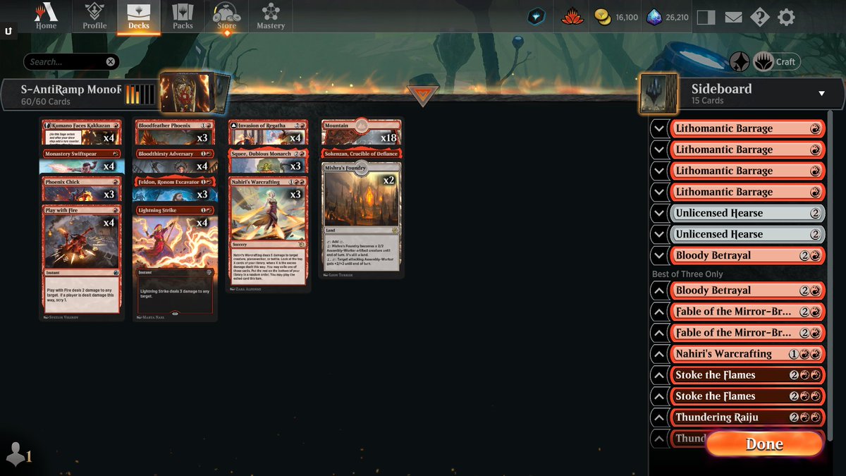 trail_of_magic's tweet photo. #184 in standard with RDW, taking advantage of ramp finally having good tools and lists getting greedier (List in ALT) https://t.co/iEJlo7mYqz