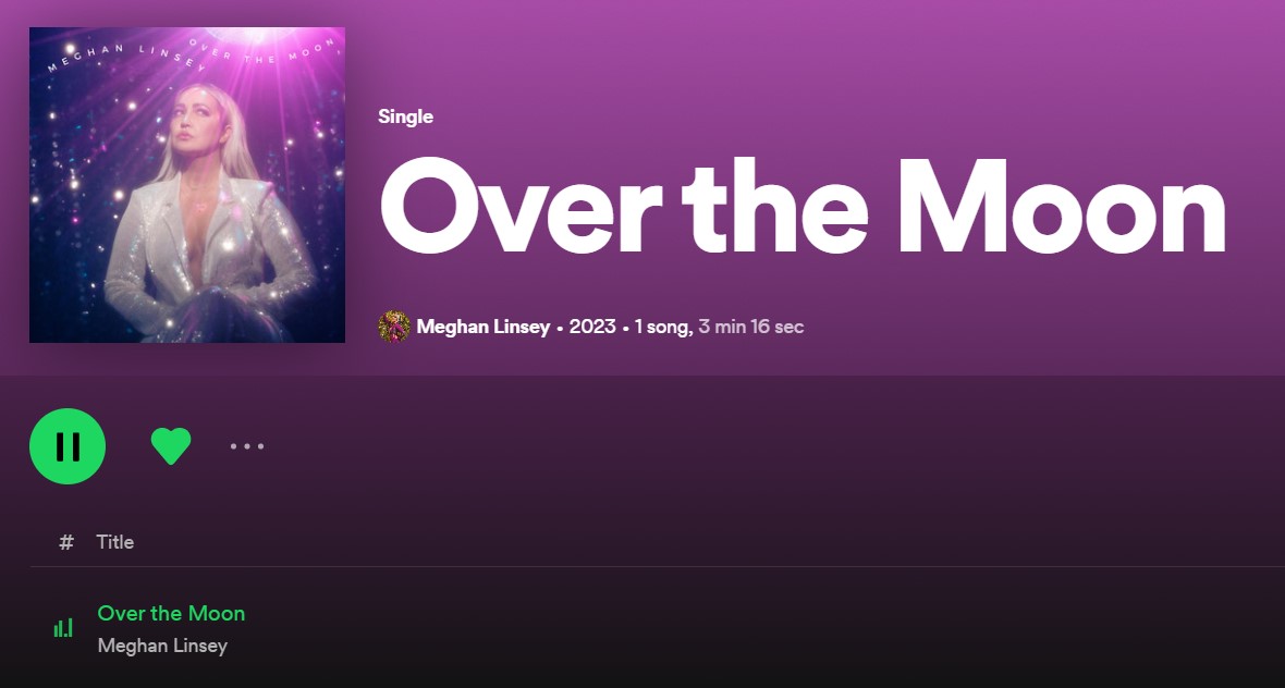Join us in streaming <a href="/meghanlinsey/">Meghan Linsey</a>'s new single Over The Moon! :) She just released it yesterday! open.spotify.com/track/2GqqgM1z…
