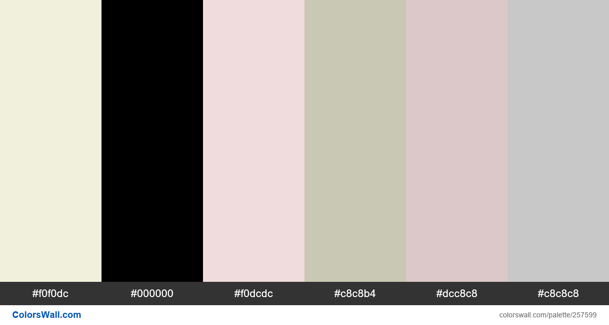colorswall's tweet image. Wavy alien zero logo palette #f0f0dc, #000000, #f0dcdc, #c8c8b4, #dcc8c8, #c8c8c8 #colors #palette colorswall.com/palette/257599