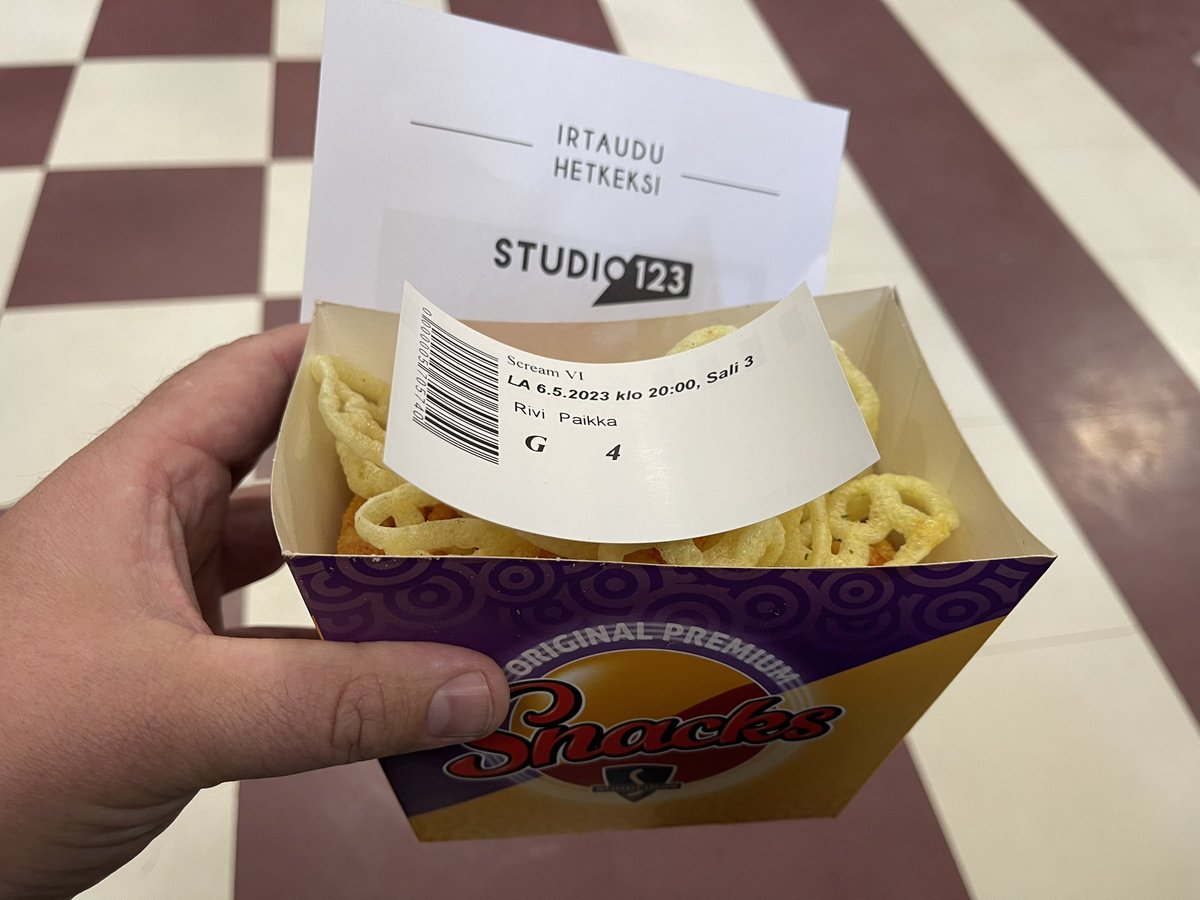 tmi_MMTO's tweet photo. Movie time 🍿 Scream VI
https://t.co/88tpEE9SDX
#scream #screamvi #Scream6 #screammovie #mmtoofficial #youtube #studio123 #movie #elokuva #movietheater #elokuvateatteri #järvenpää #TheSuperMarioBrosMovie #popcorn #soda #horror #horrormovie #kauhu #leffa #MMTO
@STUDIO123kino https://t.co/UpzOAPLnvt