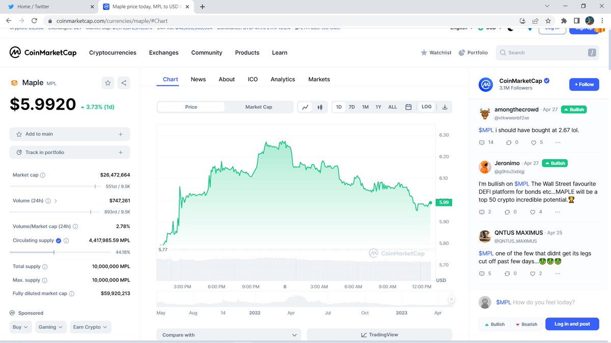 GHancoc37493642's tweet photo. #Crypto is getting its ass kicked rn.
Red, everywhere!
Now is a great opportunity to invest in $MPL
$pepe $bob $wojak $BTC $eth $sol $ada $doge $shib $floki $inj $lunc #coinbase #binancelistmaple #kucoinalsolistmaple https://t.co/JdEdLS46pw