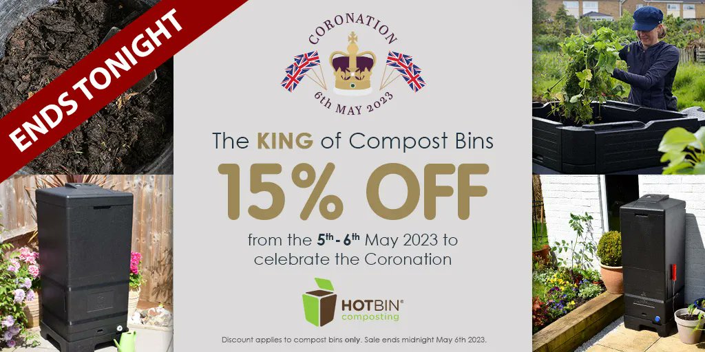 Don't Miss Out!!

Coronation Sale ends at Midnight tonight. 

Get 15% Off the King of Composters.

buff.ly/3b5fhux