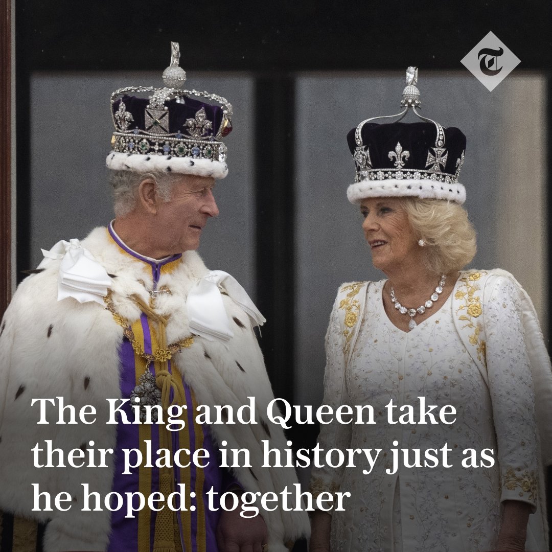 The King and Queen take their place in history just as he hoped: together
