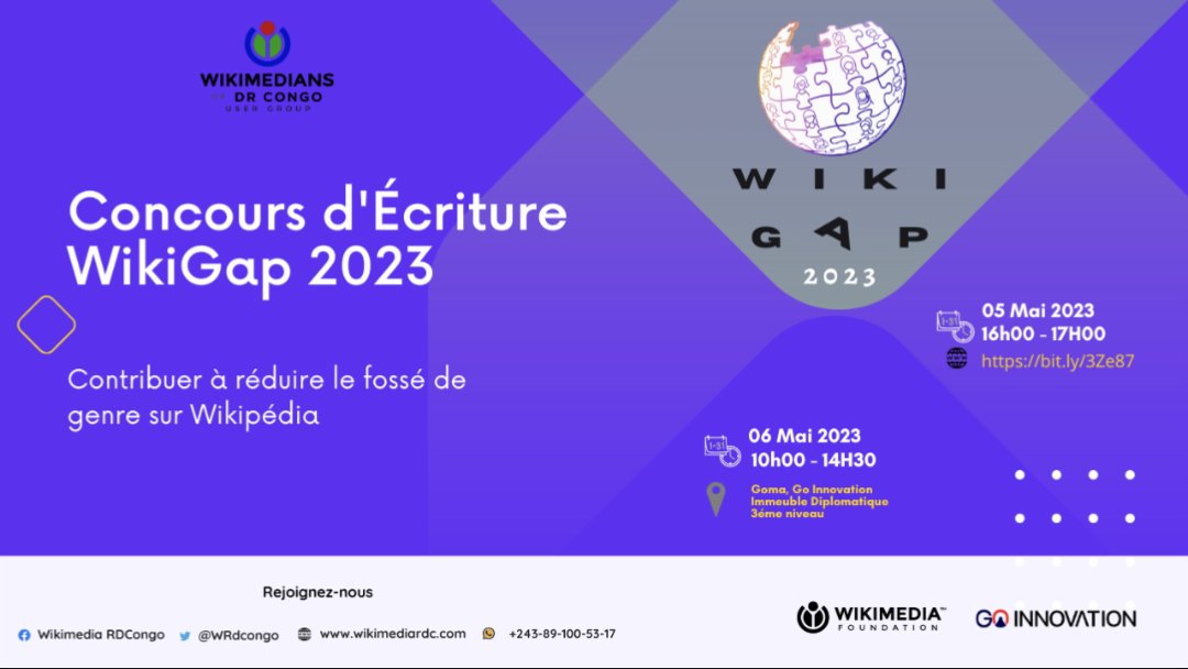 #WikiGap 2023 en 🇨🇩
Merci à tous les participants d'avoir répondu présent à l'atelier de contribution d'aujourd'hui à #Goma

Merci aussi à tous nos partenaires <a href="/go_innovation/">Go Innovation</a> <a href="/Wikimedia/">Wikimedia Foundation</a> 

Réduisons le gender gap sur <a href="/Wikipedia/">Wikipedia</a>
<a href="/NasibuEl/">Valentin Nas</a> <a href="/abelmbula/">Abel LIFAEFI MBULA</a> <a href="/nitoninoio/">Nixon Mukoko</a> <a href="/MadikaYves/">Yves Sefu Madika</a>