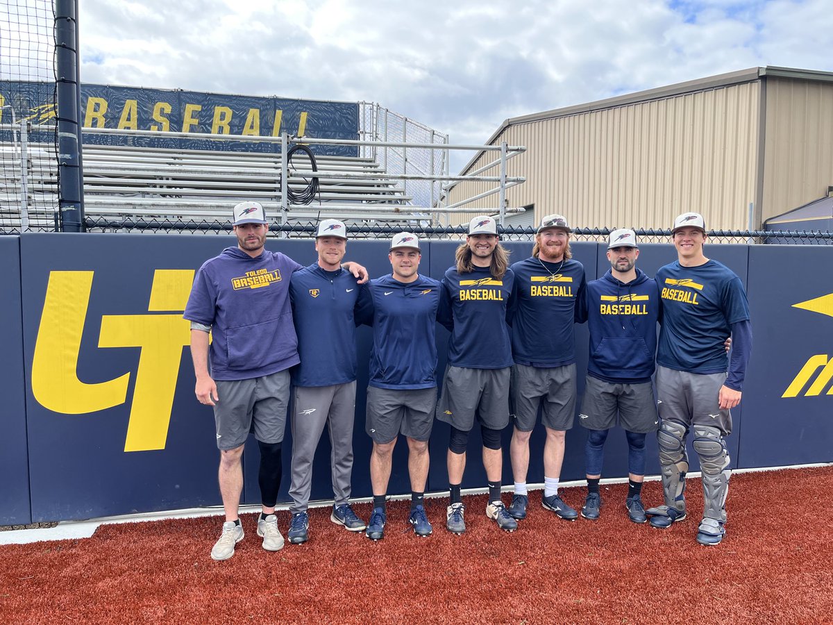 Big congrats to our 🚀Baseball Graduates. Super proud of these guys for earning their degrees today! (L-R) Mason Sykes, Cal McAninch, Sam Servello, Parker Newby, Kade Wroot, Trey Wright, and Marcus Strother