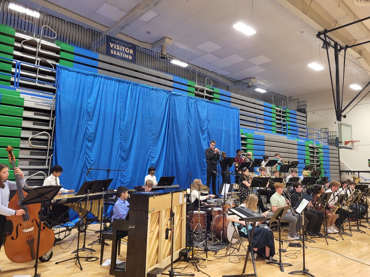 MNMS_Band's tweet photo. The Big Band Dance was a huge hit! Thank you to @MNHS_Band for the invite! This is always a favorite way to end the Jazz Band season! @DrIngwerson @NMS_Mustangs https://t.co/19O4YXq7ok