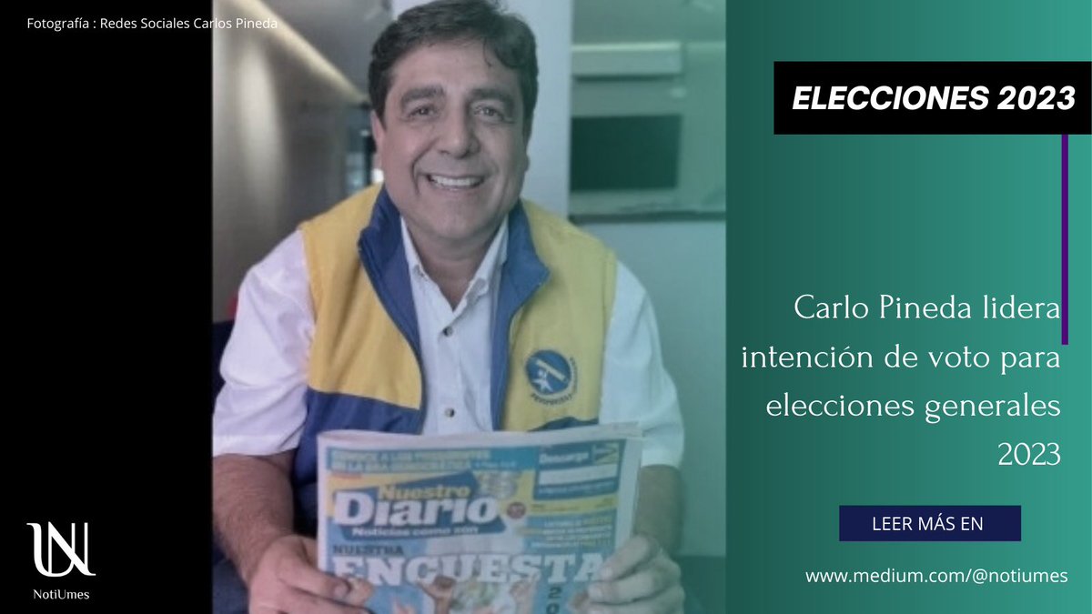 notiumes's tweet photo. A 49 días de las Elecciones Generales 2023, Carlos Pineda puntea en intención de voto, le siguen Sandra Torres y Edmond Mulet.
.
. 
.
.
Conozca cuál es la intención de voto en Guatemala a detalle en el siguiente enlace 🔗

https://t.co/WdFEzLlAEA

#EleccionesGT2023 #Guatemala https://t.co/mw6nOjmvwk