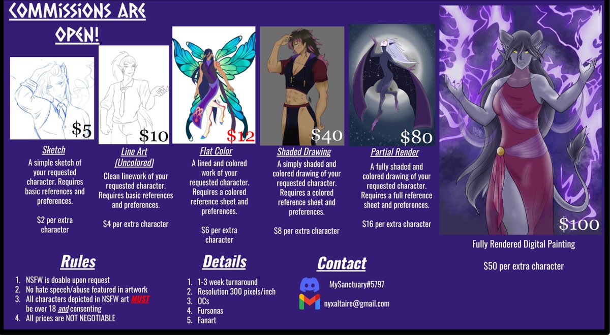 mysanctuaryarts's tweet photo. Hey, all! Commissions are officially open! Contact information included below! 

#digitalart https://t.co/tnki1kJQ3Y