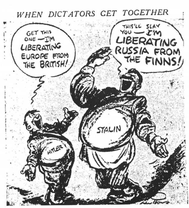 I like these old political cartoons
Finland vs USSR