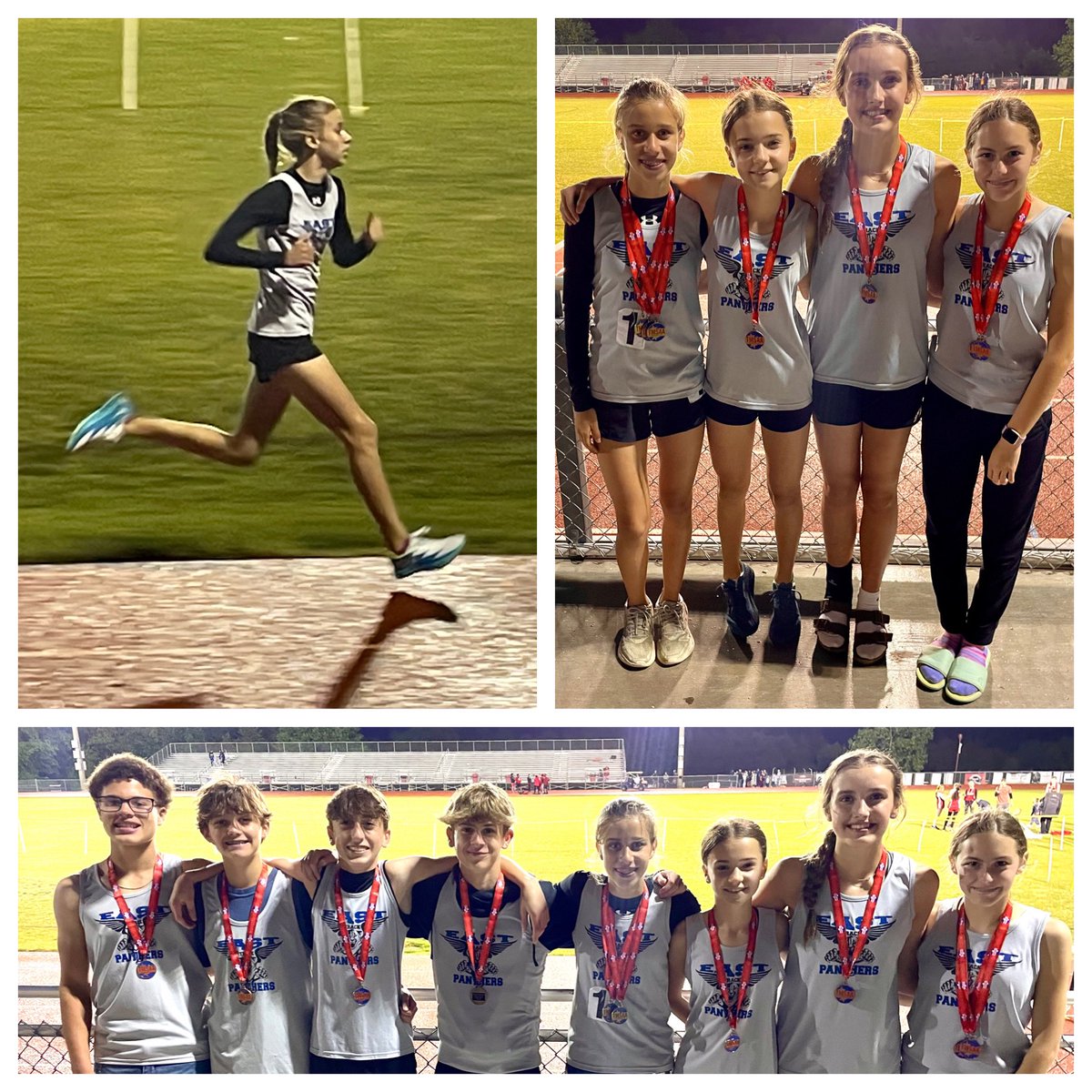 bdunc_09's tweet photo. Sectionals yesterday:
🥇1600m
🥇800m
🥉4x400
On to State in all 3 events 💪🏼❤️
Boys’ 4x400 qualified too!!
#eastmiddletrack #middledistance #statebound #8thgradeyear #tmssa https://t.co/F9hglYRvtb