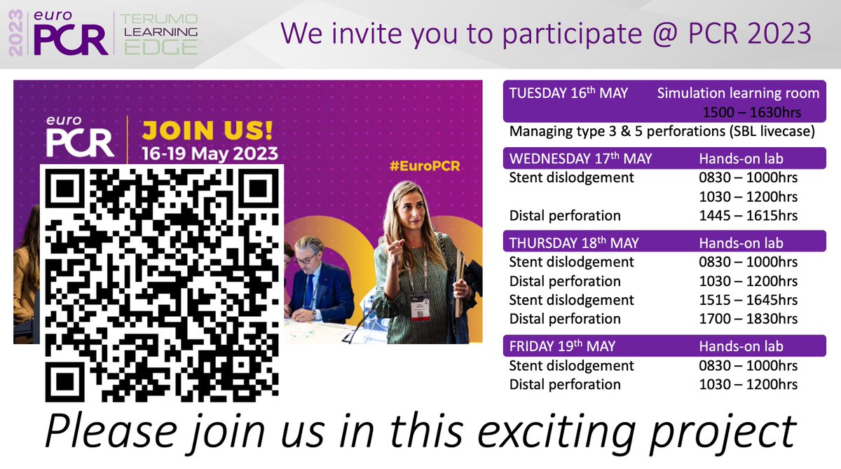 A #EuroPCR collaboration with <a href="/terumoisuk/">Terumo Interventional Systems</a> has  provided life-saving education to 400+ interventionists to date - join us in Paris to learn how to overcome stent loss &amp; distal perforation. 1/2