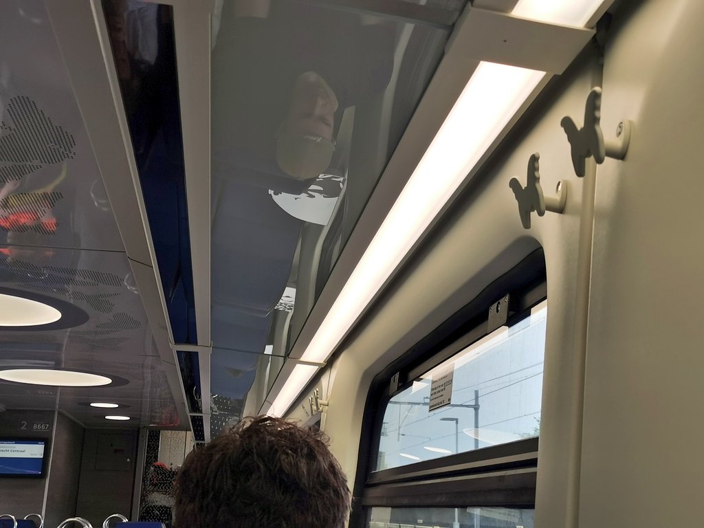 AntoineGuiguet's tweet photo. Coat hanger in a Dutch train @NS_online
Saturniid? #moth #insectdesign https://t.co/cGOH8tVzd8