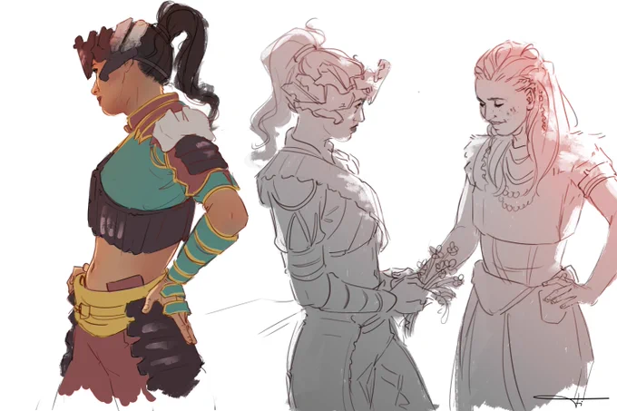 time to catch up on some Horizon art while I'm at it. A little bit of Talanah love is turning into oopsie a bit more.  #HorizonForbiddenWest