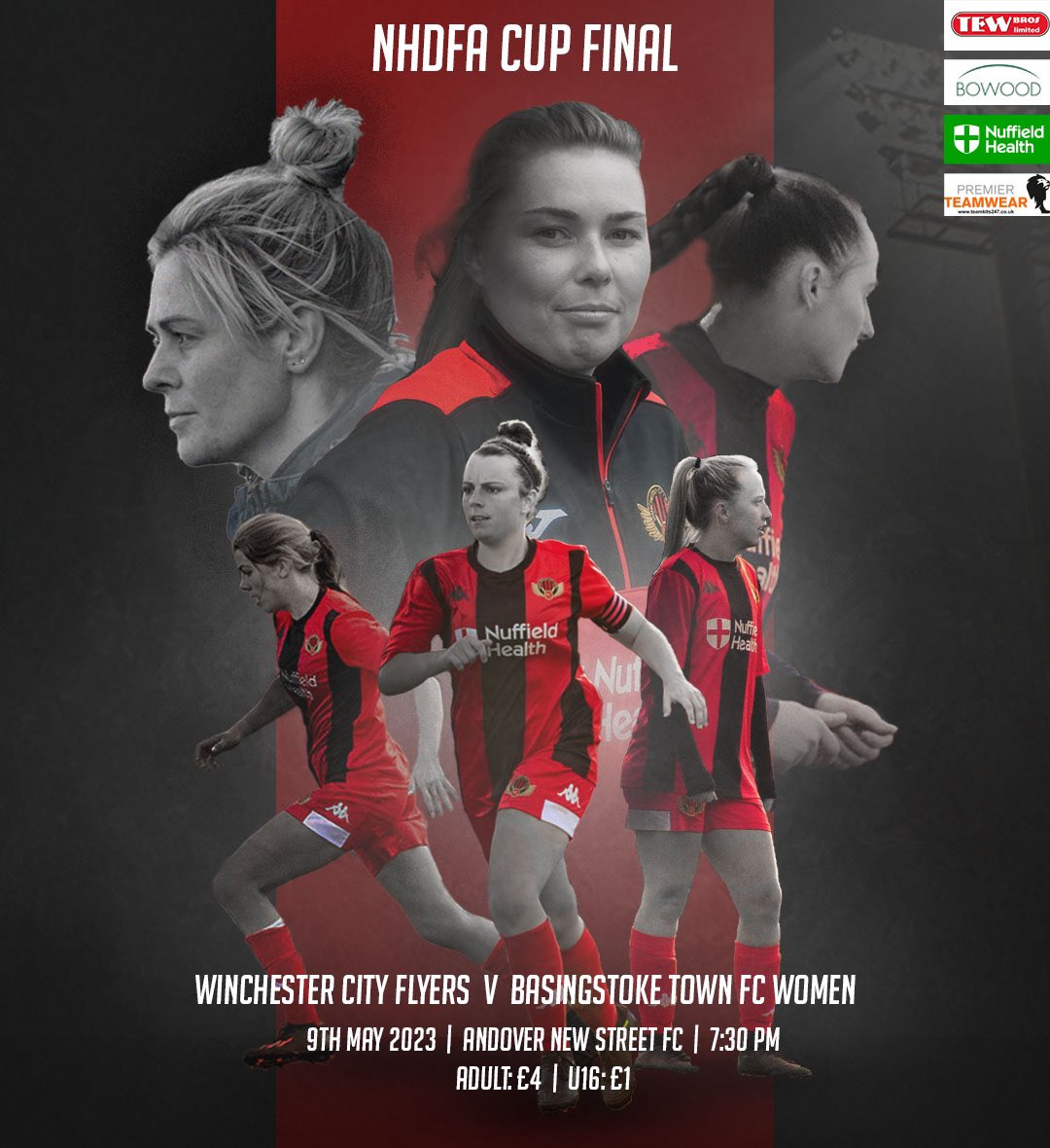 WinchCityFlyers's tweet photo. Tuesday night under the lights 💫

It’s not long to go until our NHDFA Cup Final 🏆

🆚 @btfc_women 
🗓️ 9th May 2023
⏰ 7:30pm Kick Off
🏟️ Foxcotte Park | Andover New Street
🎟️ Under 16s: £1 | Adults: £4 https://t.co/bpc4r09apR