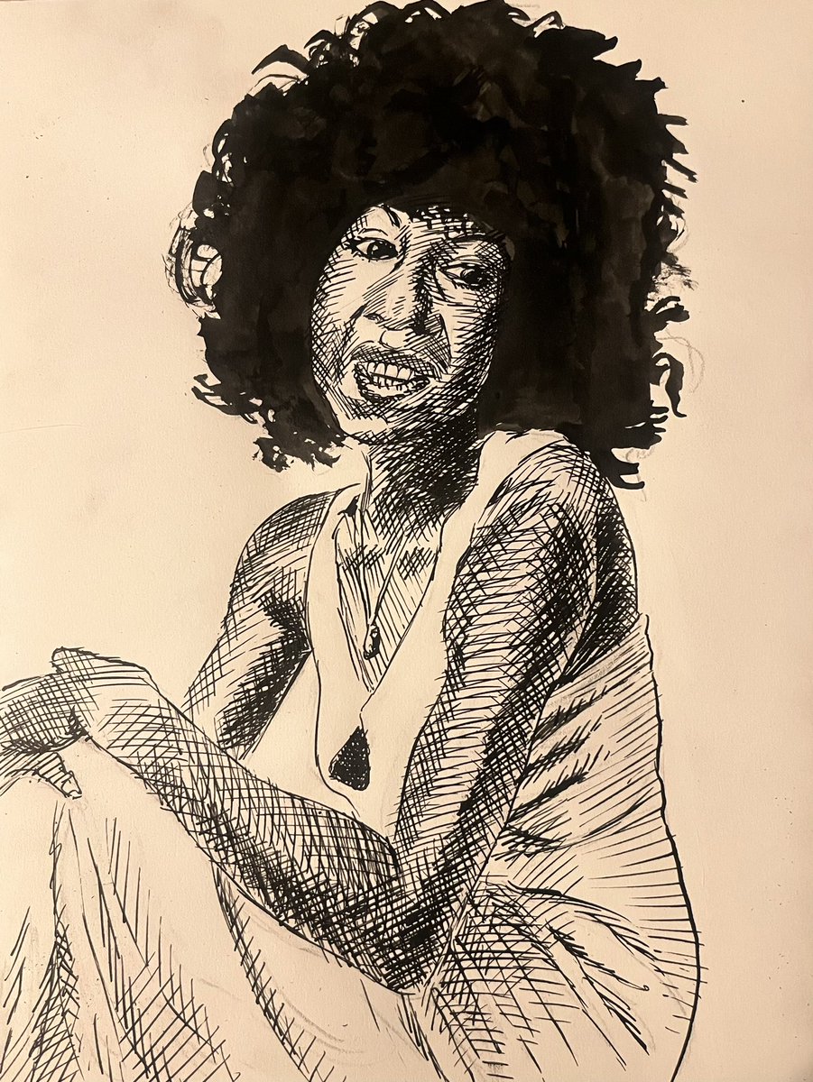 PeterLandau's tweet image. Linda Lewis, Singer for Yusuf Islam/Cat Stevens, David Bowie, Rod Stewart, Songwriter of Hits Rock-a-Doodle-Doo and It’s in His Kiss #obitpix #lindalewis #backupsinger #artofinstagram #penandink #drawing #illustration #portraitdrawing