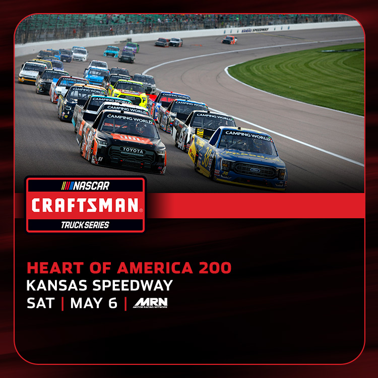 WDNGTheMountain's tweet photo. The @NASCAR_Trucks are in the "Heartland" @kansasspeedway! Catch the #HeartOfAmerica200 at 6:30PM CT tonight on Anniston-Oxford's Classic Station 95.1 The Mountain!

#MRNRace | #NASCAR75 https://t.co/gFOeQUeXkm
