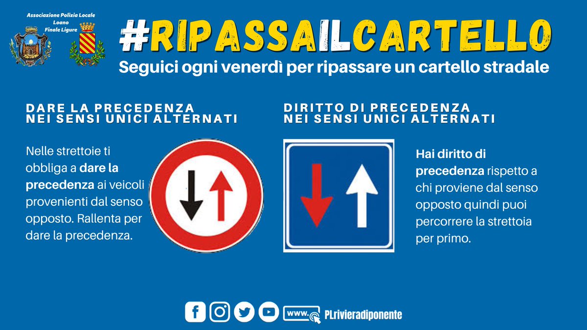 PLrivieradipon's tweet photo. “Ripassa il Cartello”
📆Ogni venerdì ripassiamo un cartello stradale.
🔃Seguici e condividi.
#PLLoano #PLFinaleL #ripassailcartello #educazionestradale #sicurezzastradale #codicedellastrada https://t.co/cCYqCkOE89