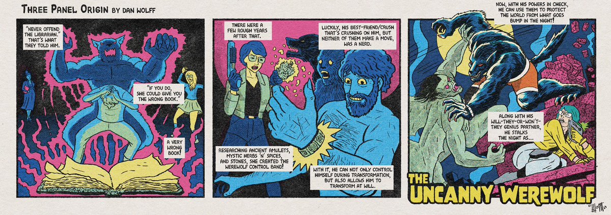 Dire_wolff's tweet photo. Every Thursday is #FreeComicBookDay over on #threepanelorigin
#thetick style #superhero creations weekly!
https://t.co/4Wxa0K5TXl https://t.co/TVlEITi4Mu