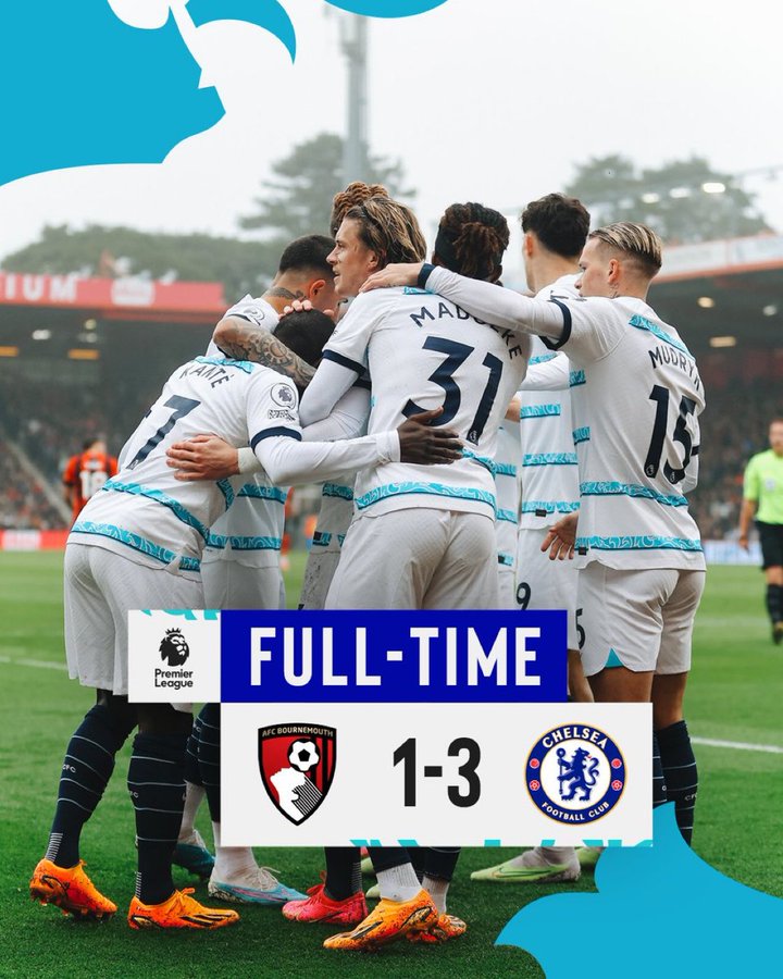 First win in how many games? 
#BournemouthVsChelsea