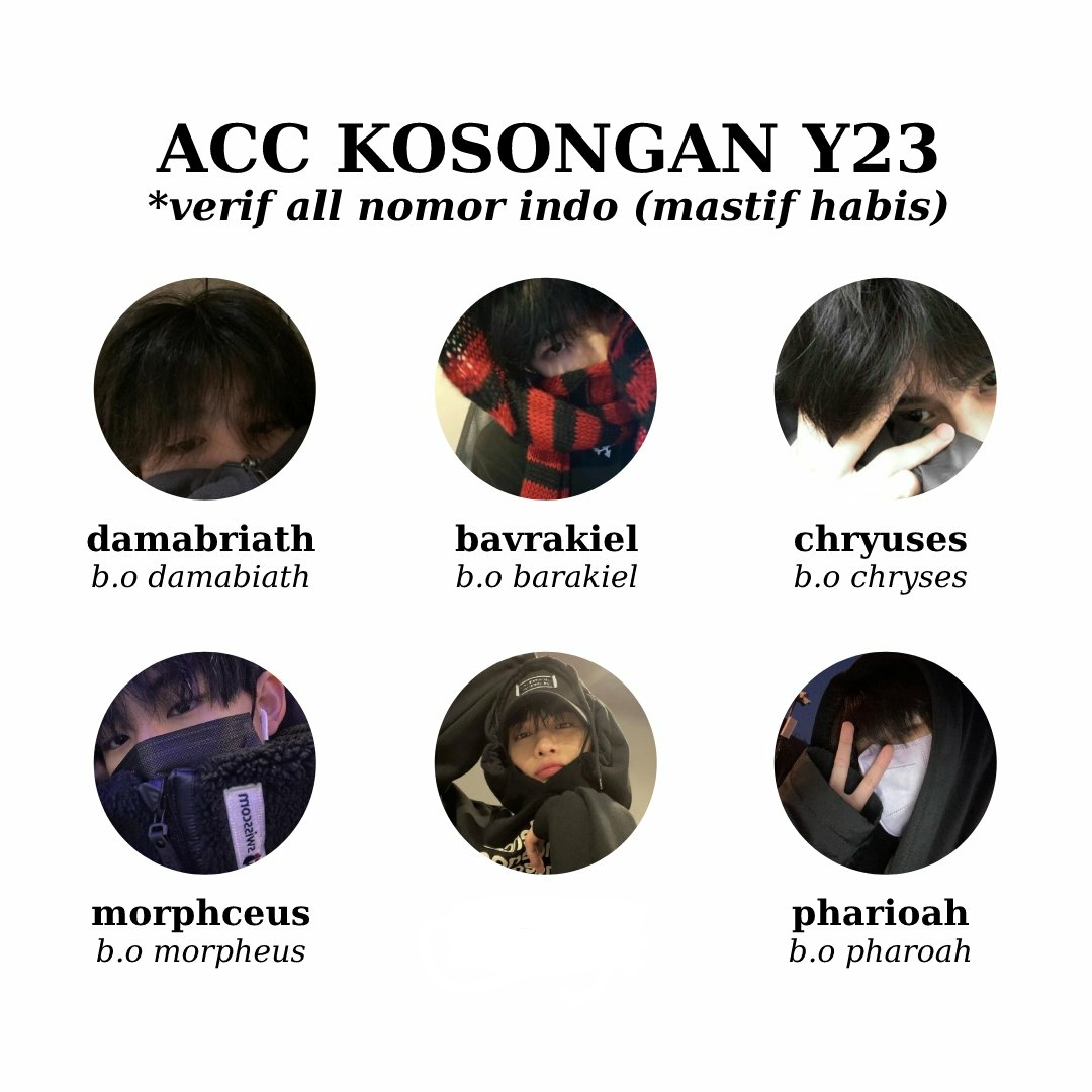 WTS ACC KOSONGAN Y23

— GO GREEN
— ada fitur circle dan space tergantung device
— usn mulchar
— belum lewat limit 72h
— verif all ( nomor indo mastif habis, email tidak pending)

💰 10k/each