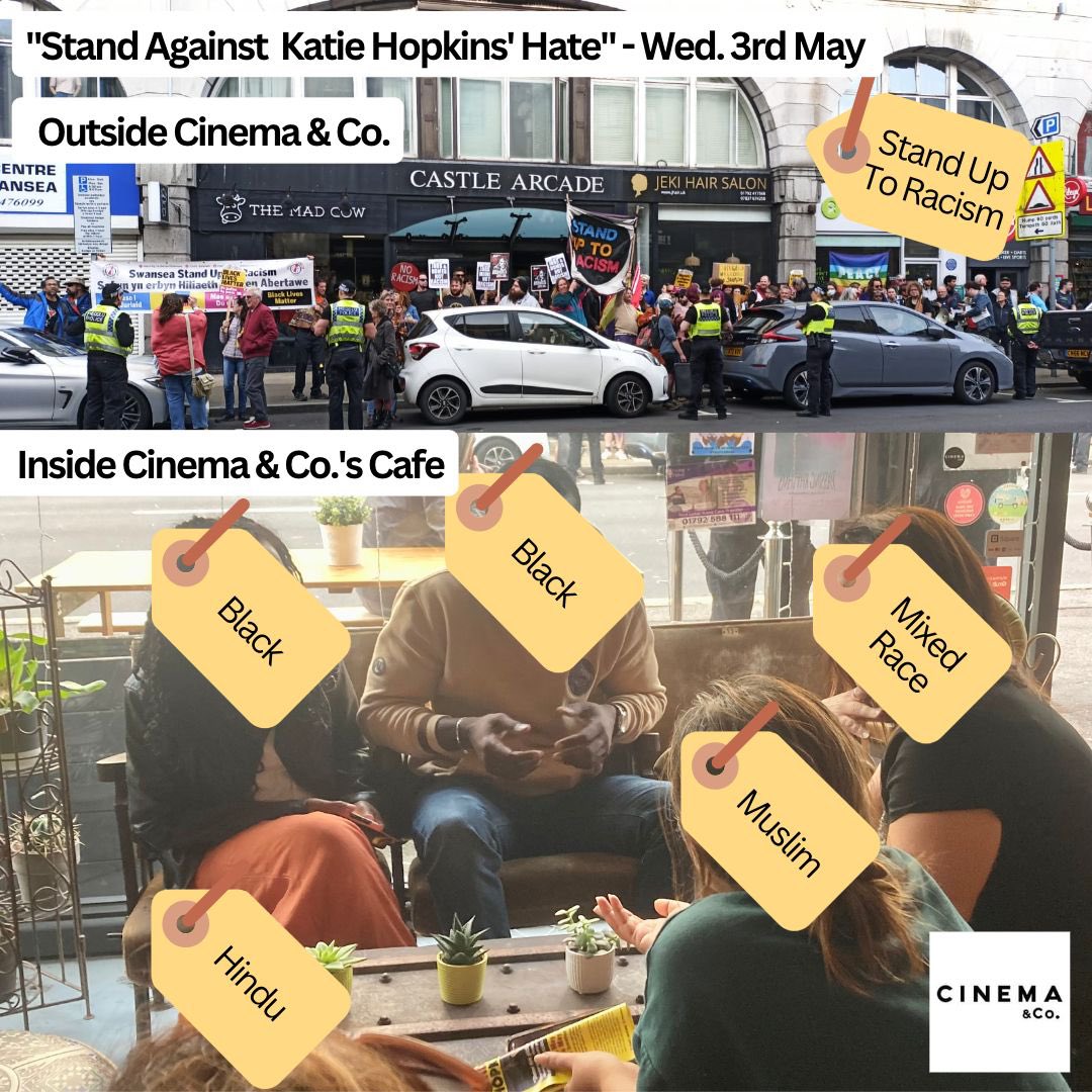 cinemacoswansea's tweet photo. Racism is just a political tool to keep us fighting amongst ourselves. It’s working. #dropthelabels https://t.co/4IvlpoDNPi
