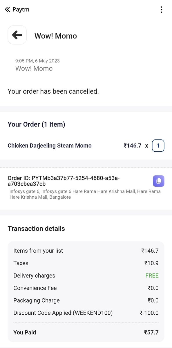 My experience with <a href="/ONDC_Official/">ONDC India</a> . Order got cancelled within 5 mins. 

If the orders are not affordable at the restaurant level, why show such low prices?

#ONDC