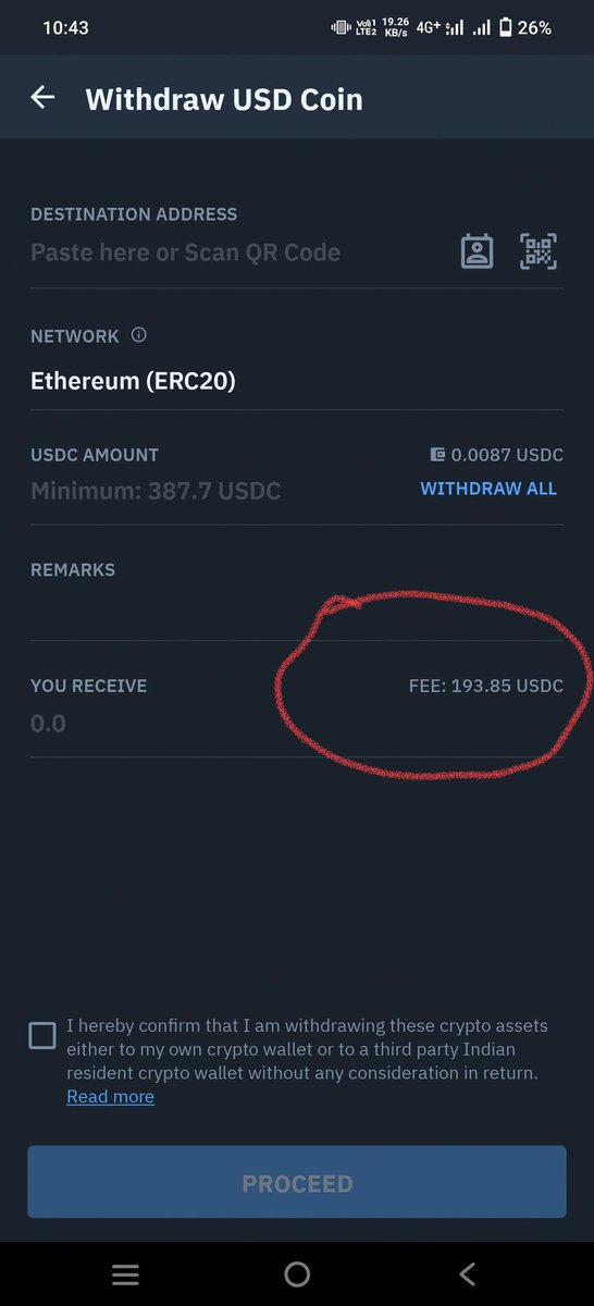 Why wazirx charge 193$ withdrawal fee on ERC 20 coin and usdc stable coin withdrawal fee 193$ this is not fair wazirx
