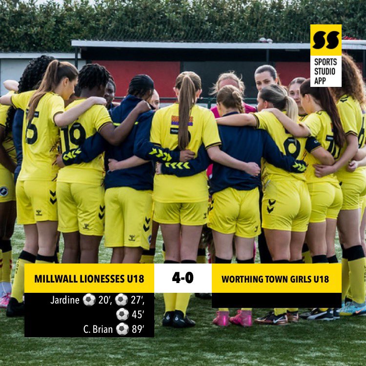 Millwall Lionesses U18’s (@millwall_lfc18s) on Twitter photo Awesome Foursome
A first half hat trick from Chloe Jardine and goal from <a href="/chloeb6x/">Chloe Brian</a> secure a 4-0 victory for the Lionesses.
#MLFC 🦁💙⚽️
<a href="/millwall_mct/">Millwall Community Trust</a> <a href="/millwall_lfc/">Millwall Lionesses</a> <a href="/thewomensview/">The Women’s View</a> Awesome Foursome
A first half hat trick from Chloe Jardine and goal from <a href="/chloeb6x/">Chloe Brian</a> secure a 4-0 victory for the Lionesses.
#MLFC 🦁💙⚽️
<a href="/millwall_mct/">Millwall Community Trust</a> <a href="/millwall_lfc/">Millwall Lionesses</a> <a href="/thewomensview/">The Women’s View</a>