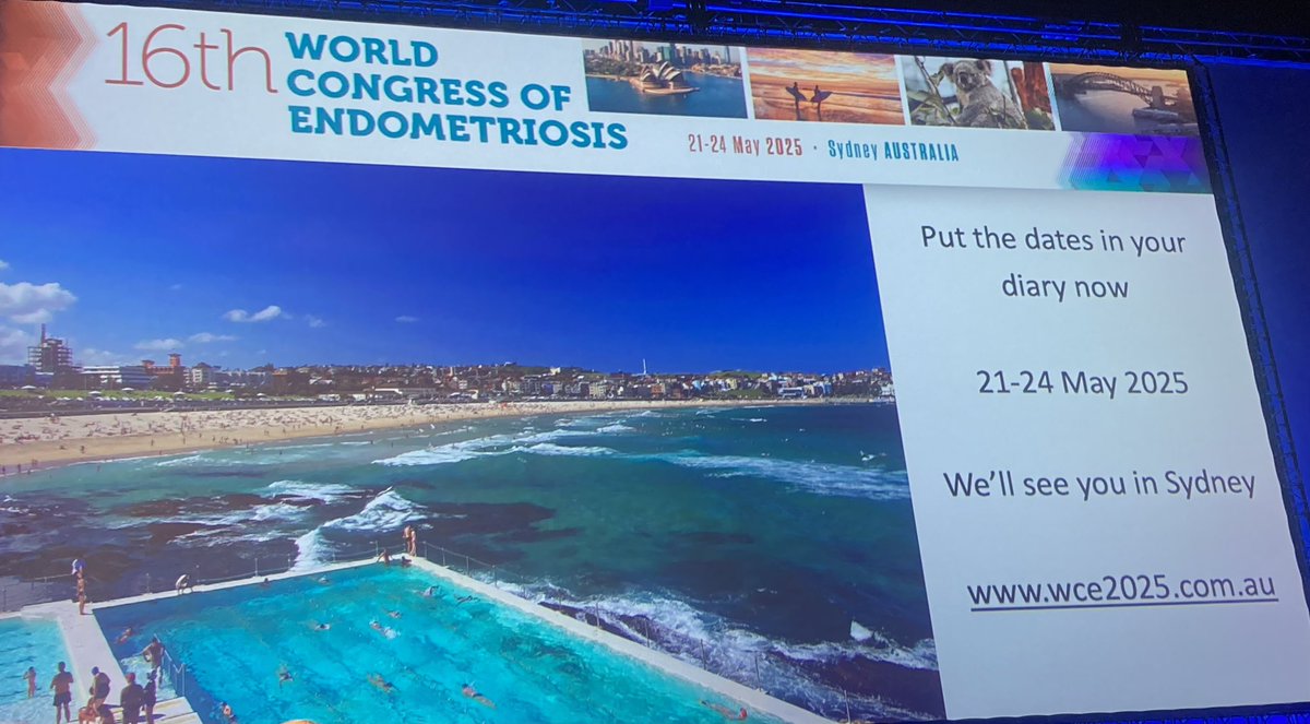 IT IS OFFICIAL: the 16th World Congress on #Endometriosis will take place in #Sydney 21-24 May 2025 - mark your diaries now for #WCE2025 and register your interest here: wce2025.com.au